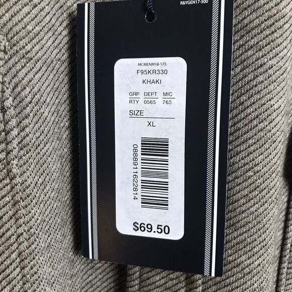 ROUNDTREE & YORKE Shirt Mens XL Button Up Woven w Pockets Light Brown $69 NEW - Picture 4 of 5